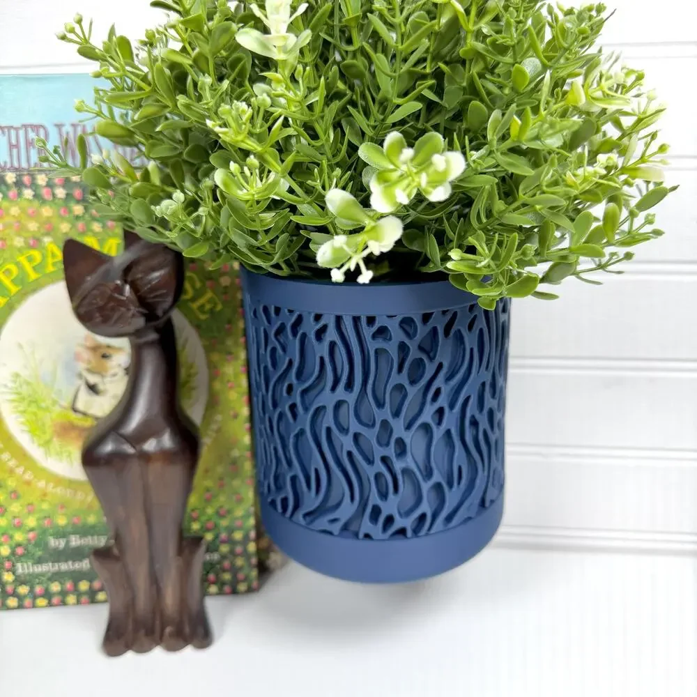 Grove Wall Hanging Planter, Indoor Plant Pot, Screw On Drip Tray, Geometric